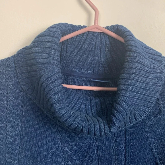 BLUE WILLI’S 100% Cotton, Deep Blue Cable Knit Sweater - Picture 5 of 8